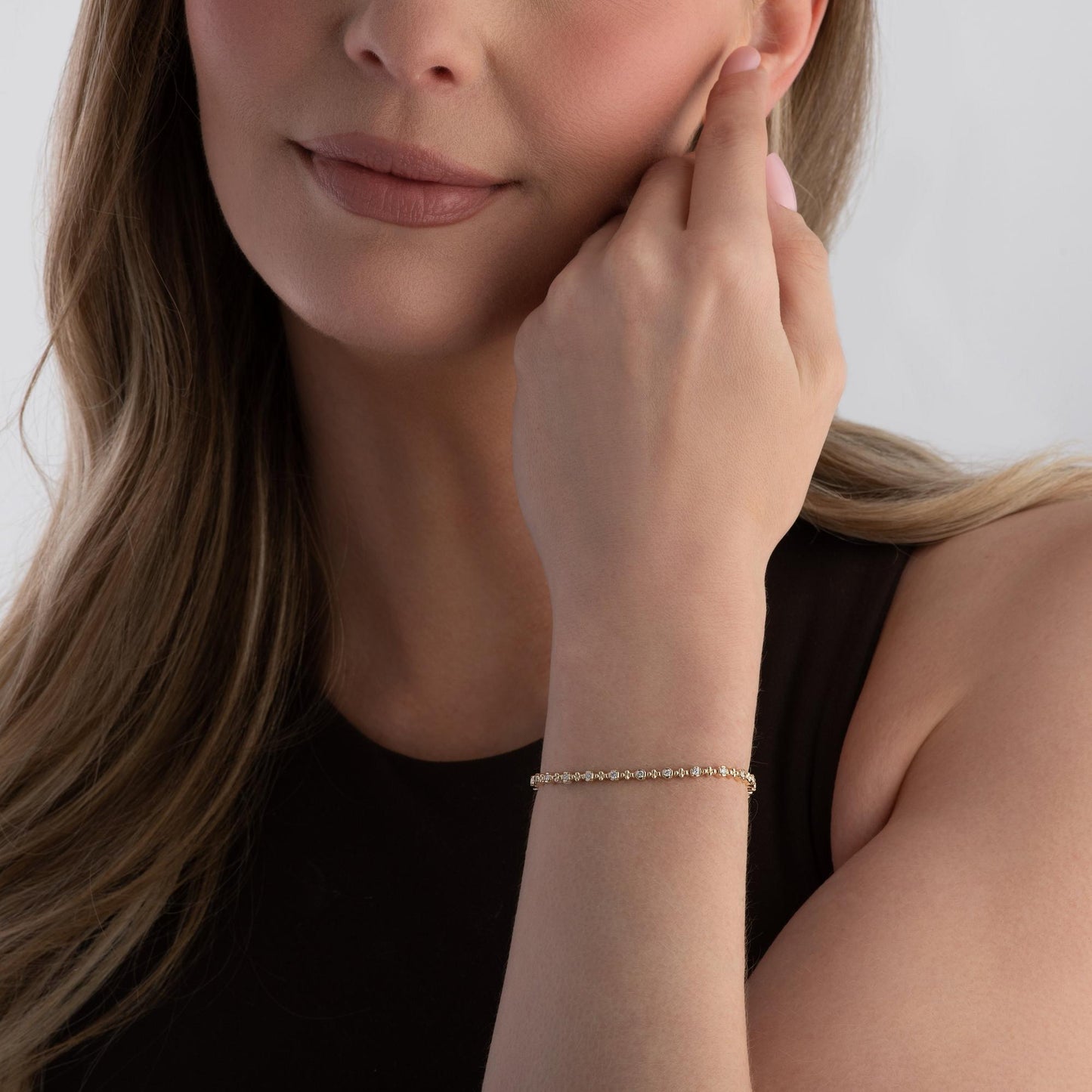 9ct Yellow Gold Diamond Dot Bracelet
