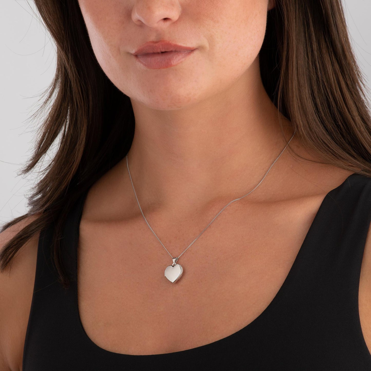 9ct White Gold Heart Locket Pendant
