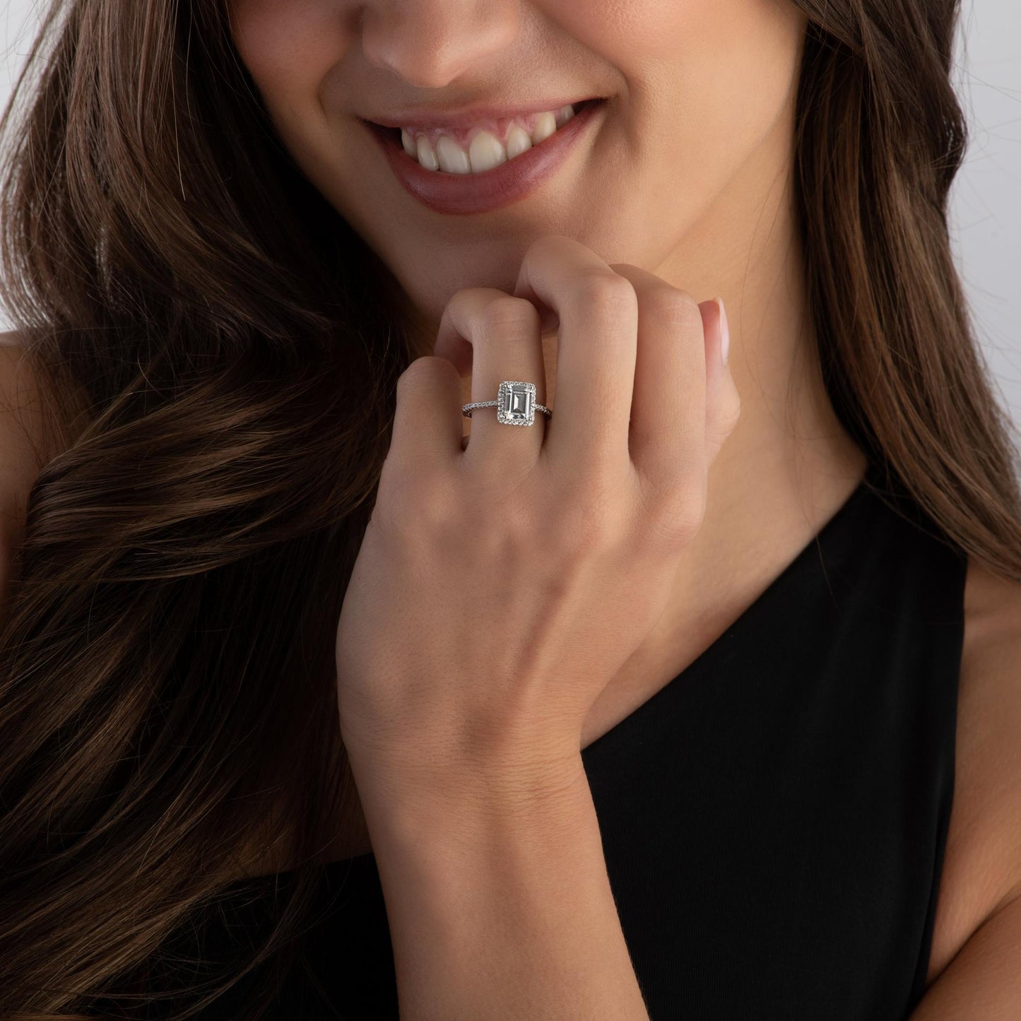 Silver CZ Halo Ring