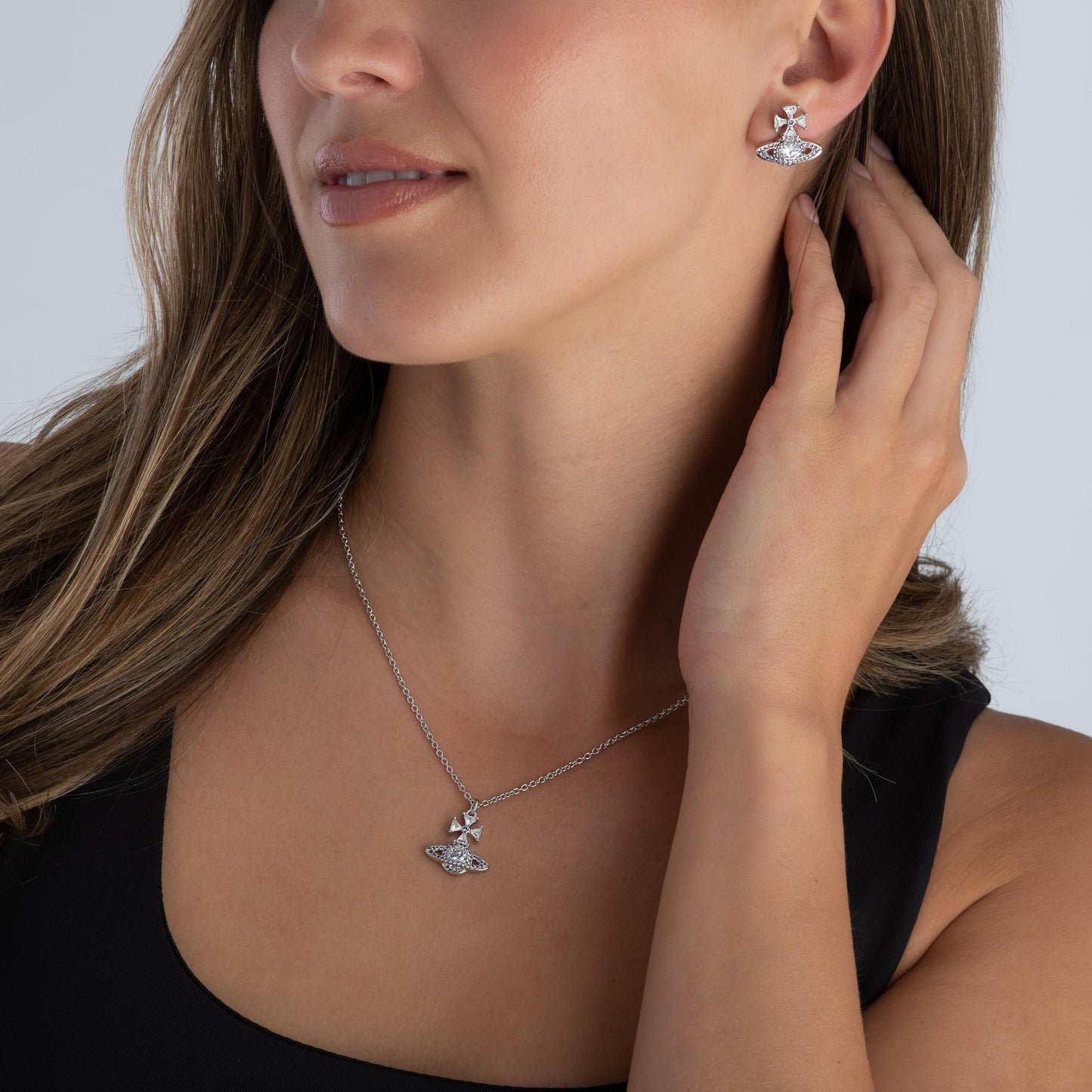 Silver CZ Stud Earrings (Mila Style)