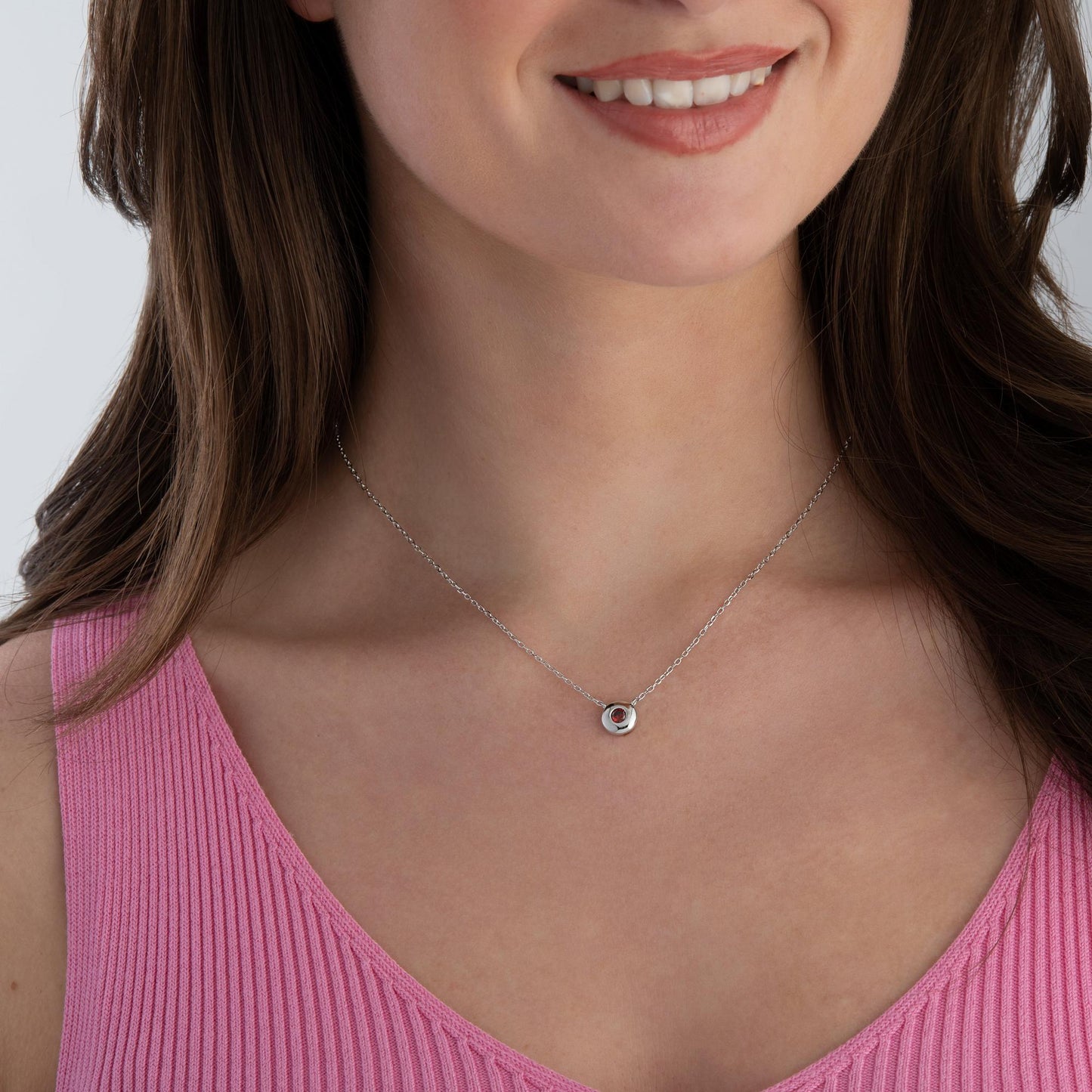 Silver Cubic Zirconia November Birthstone Necklace