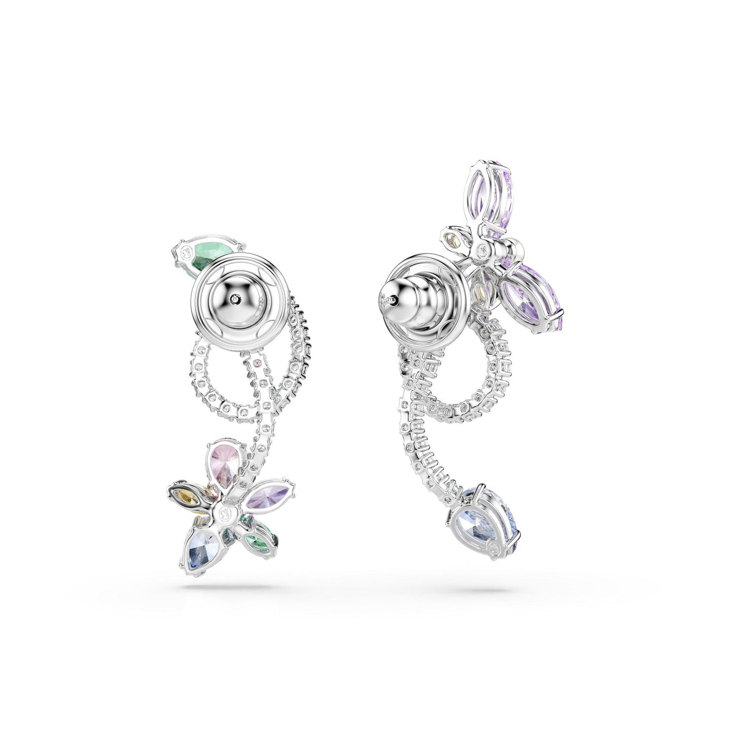 Silver Crystal and Cubic Zirconia Dragonfly Drop Earrings