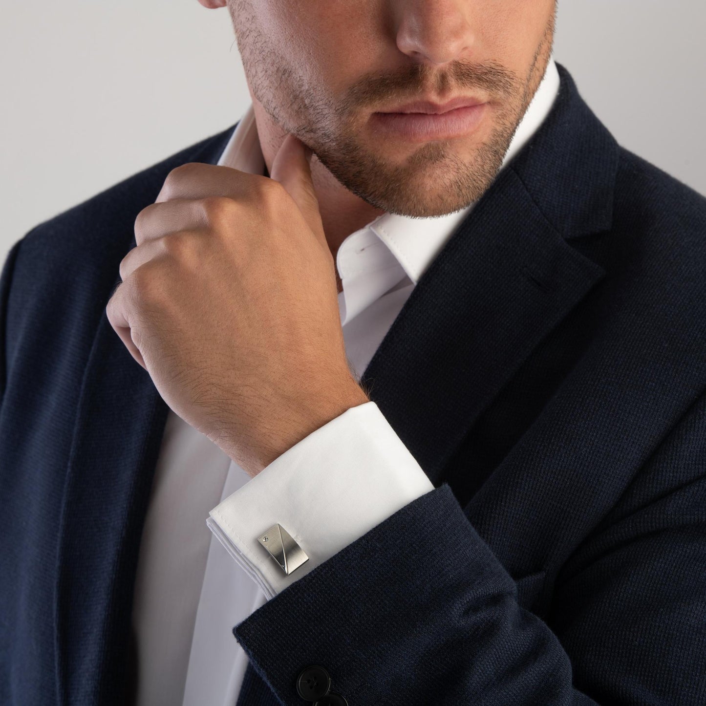 CZ Stainless Steel Cufflinks