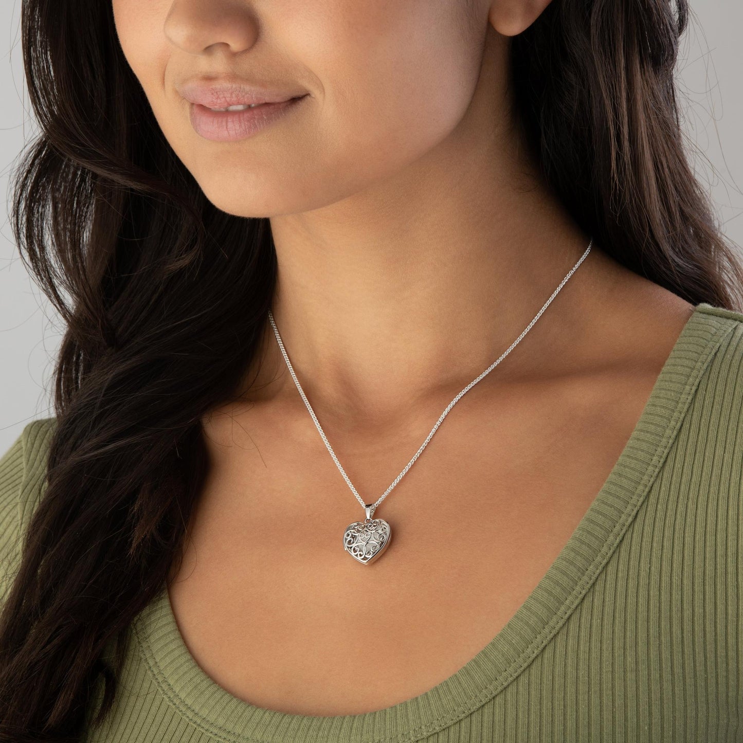 Silver Heart Locket Pendant