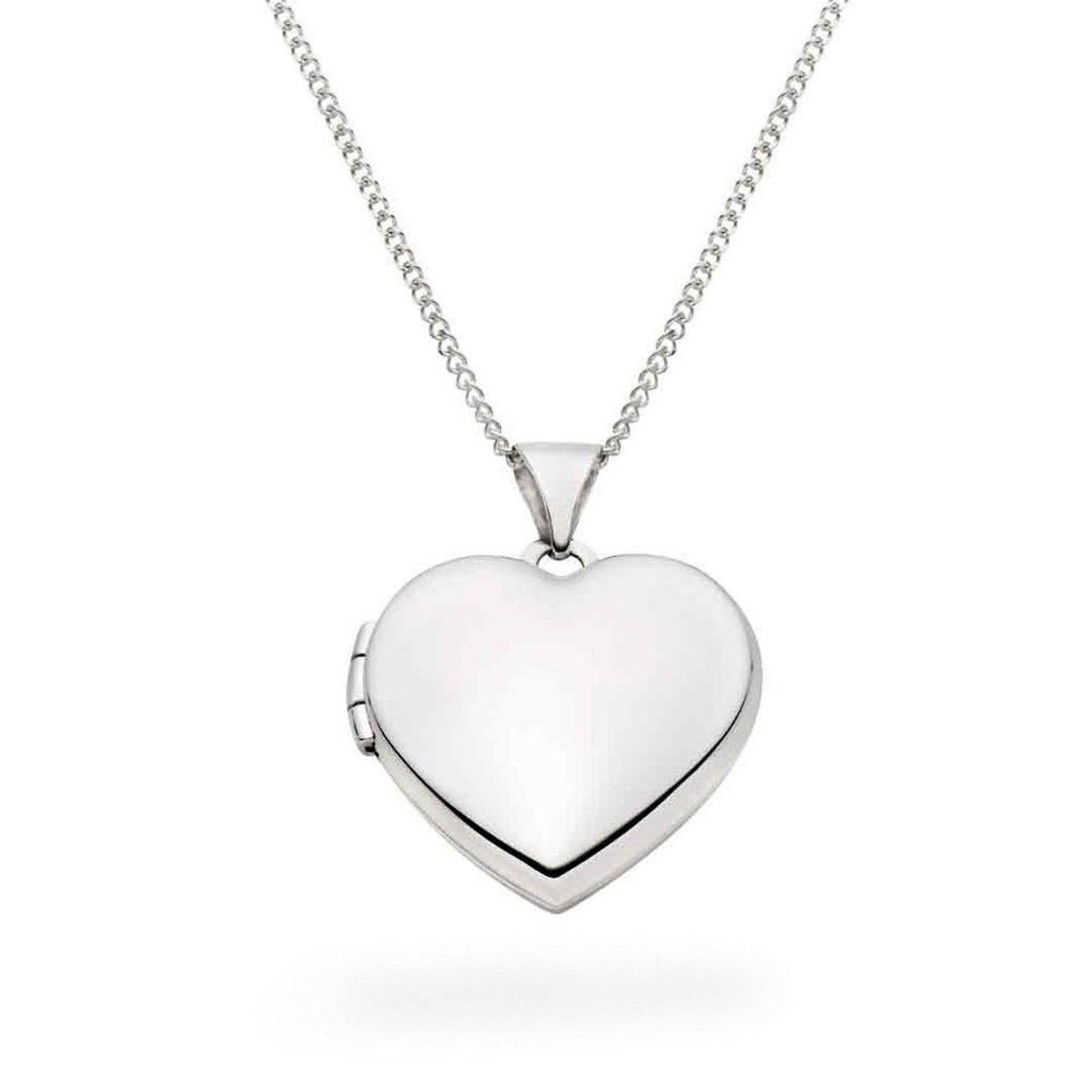 9ct White Gold Heart Locket Pendant