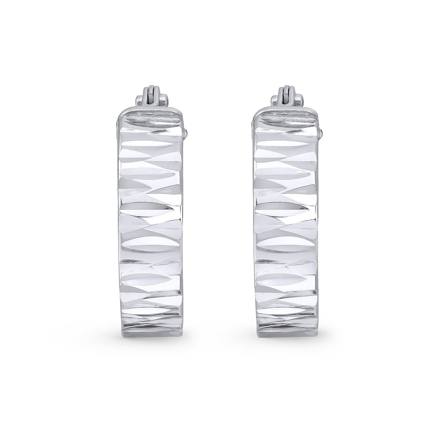 9ct White Gold Hoop Earrings