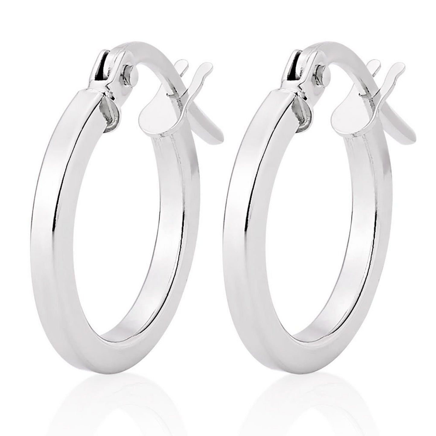 9ct White Gold Huggie Hoop Earrings