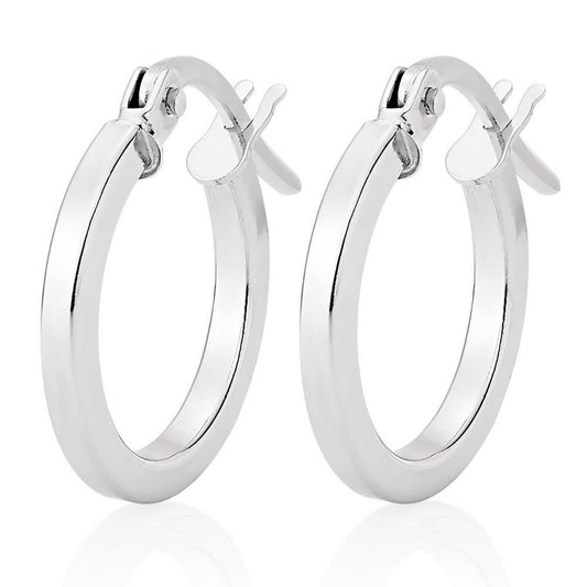 9ct White Gold Huggie Hoop Earrings
