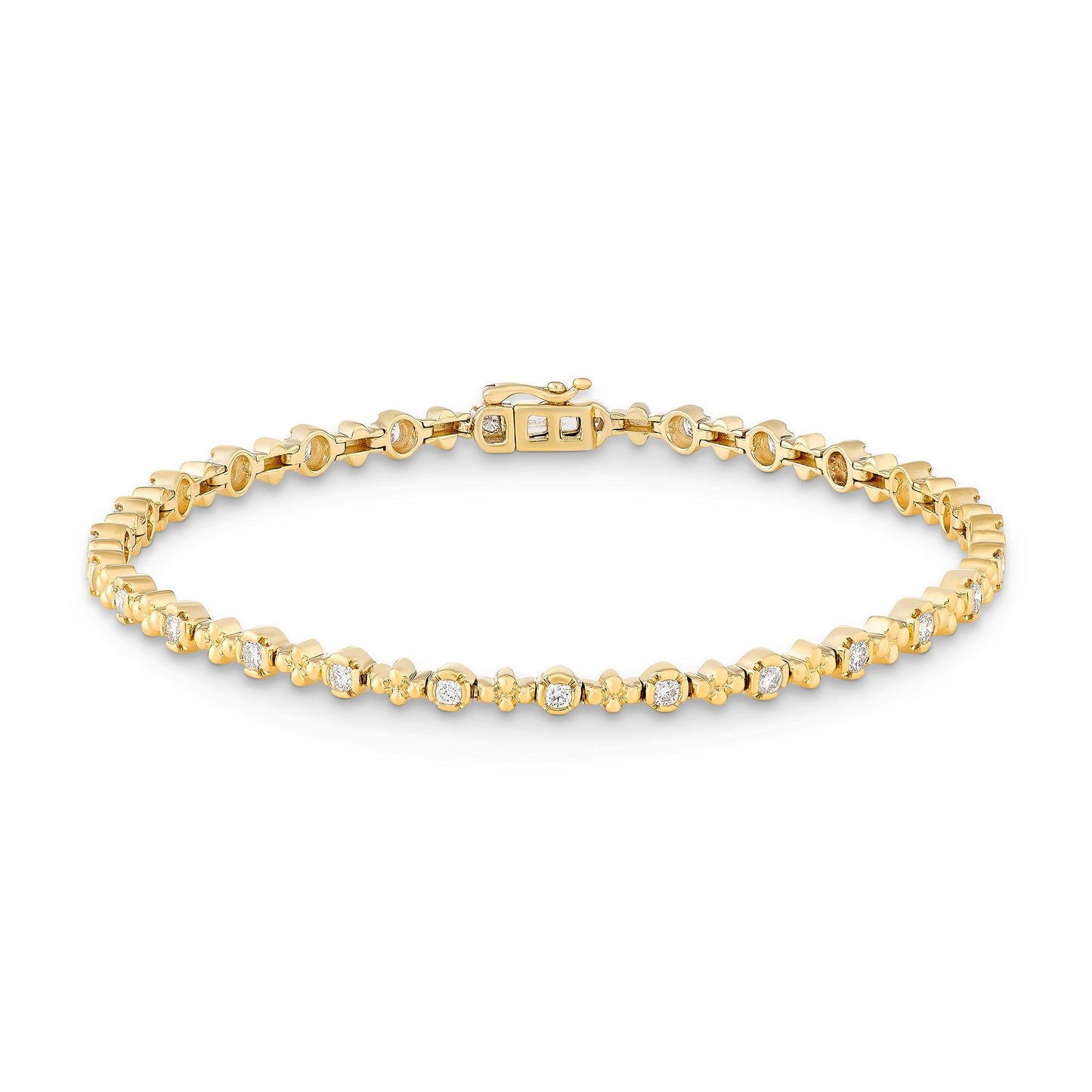 9ct Yellow Gold Diamond Dot Bracelet