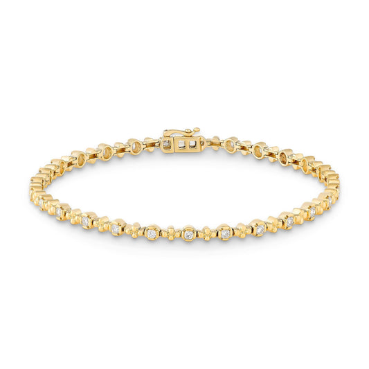 9ct Yellow Gold Diamond Dot Bracelet