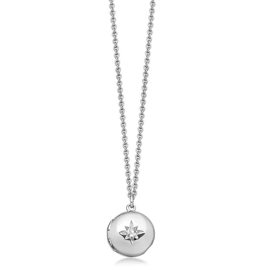 Biography Silver White Sapphire Mini Locket