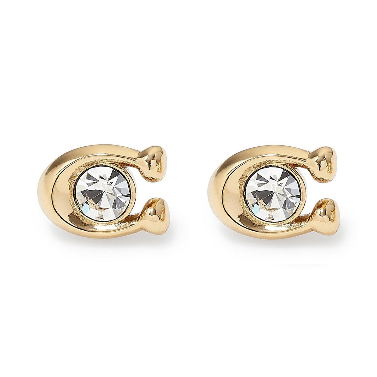 Gold Tone CZ Stud Earrings