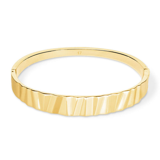 Yellow Gold Plated Classic Wave Bangle
