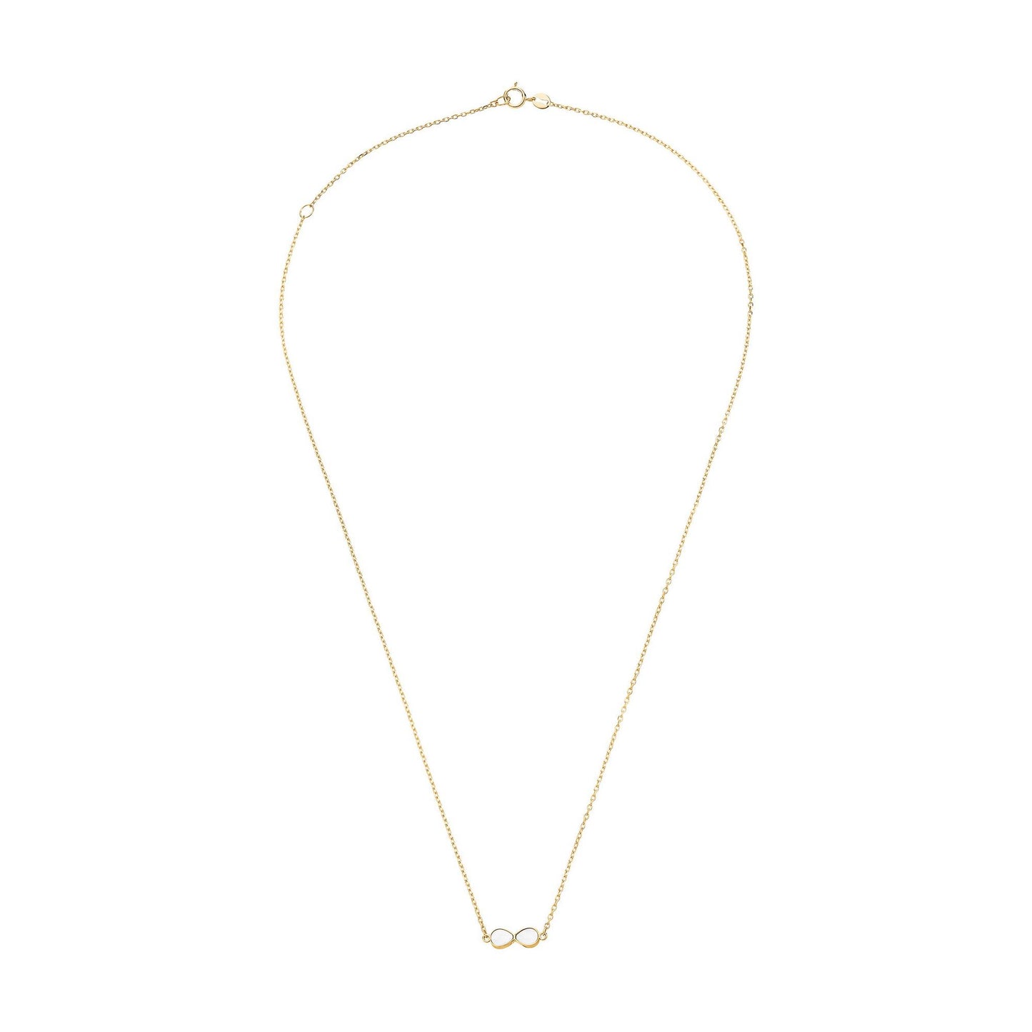 9ct Yellow Gold Mother of Pearl Infinity Necklace