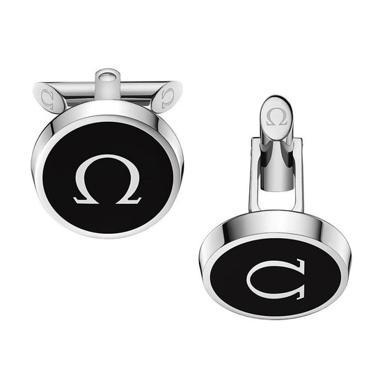 Steel & Black Lacquer Cufflinks