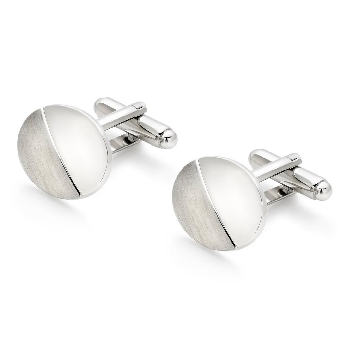 Oval Brushed & Polished Cufflinks