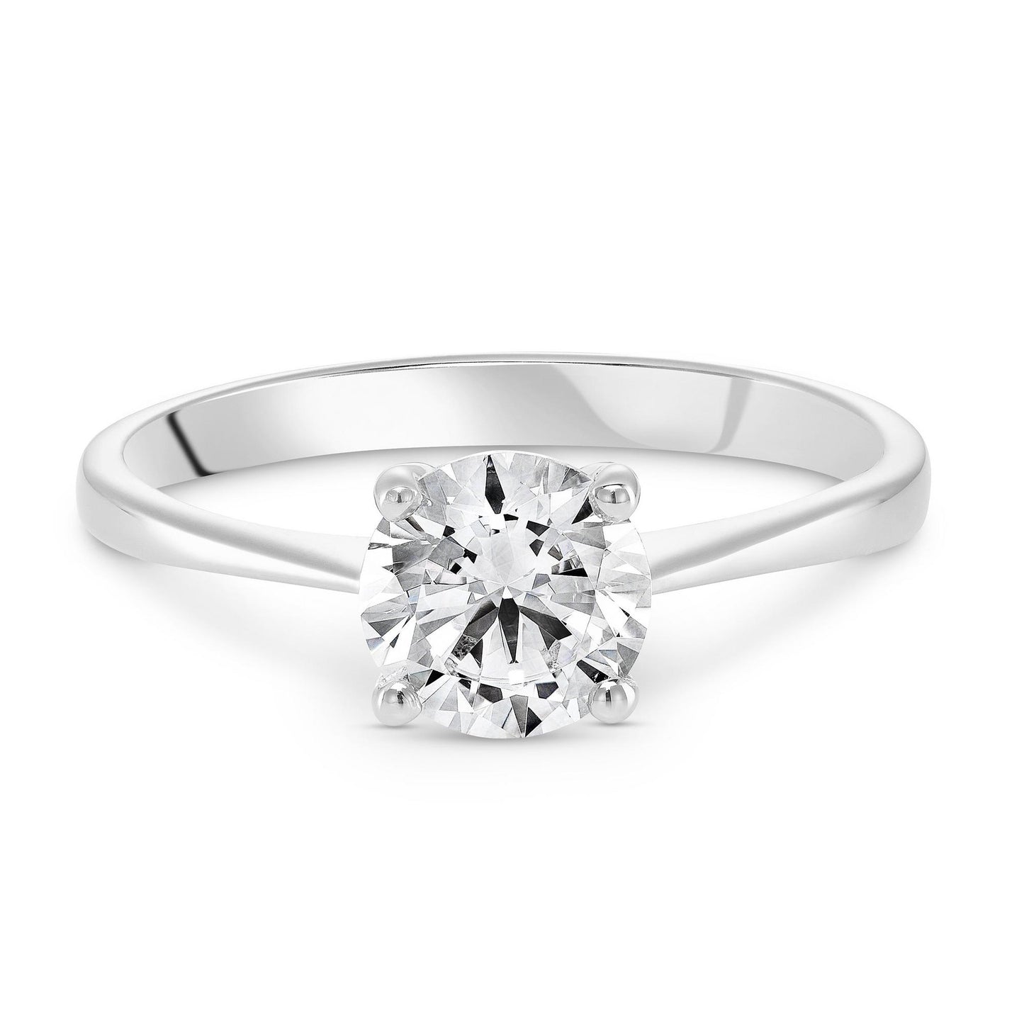 Silver CZ Solitaire Ring