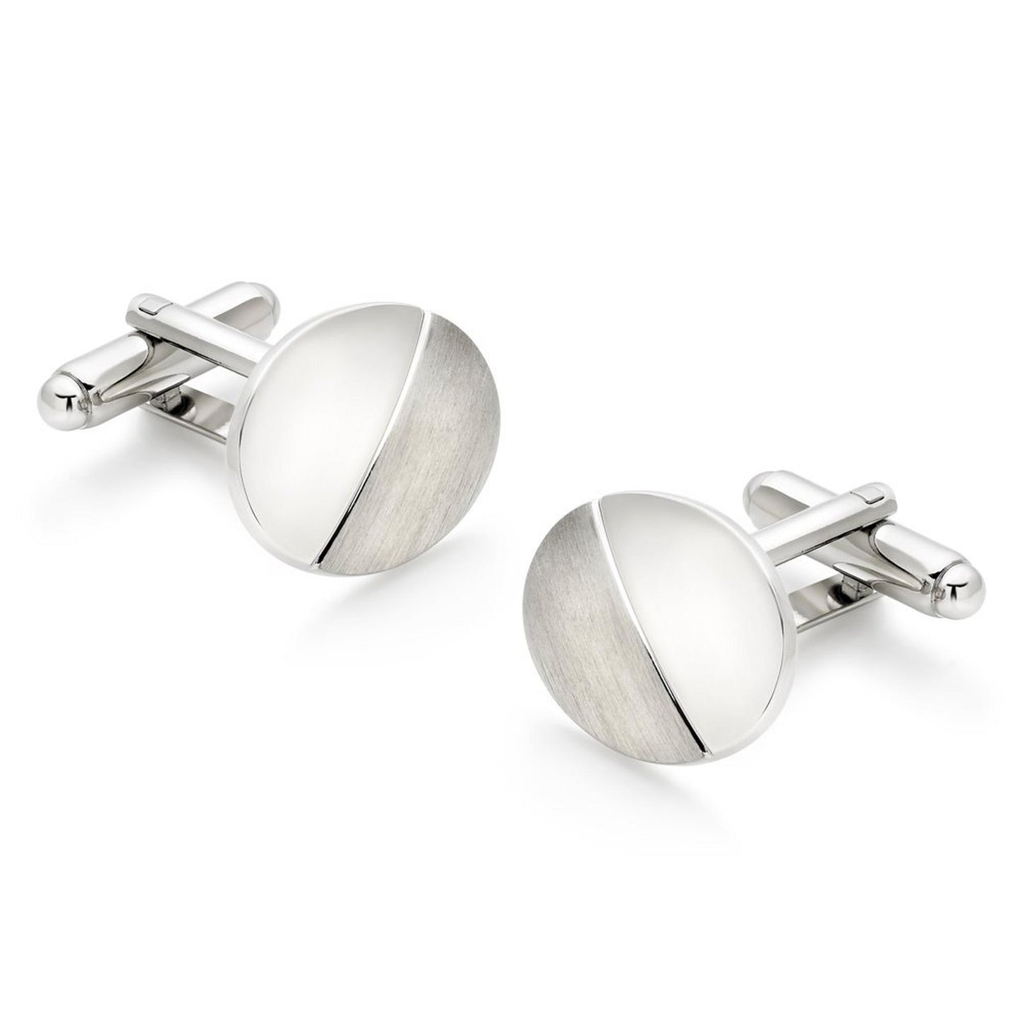 Oval Brushed & Polished Cufflinks