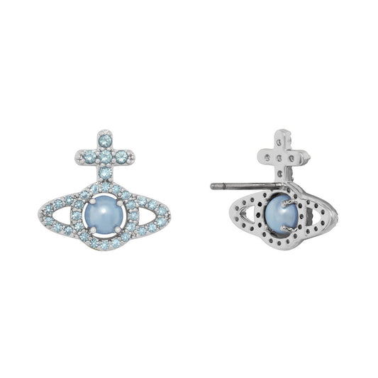 Olympia Silver Blue Cubic Zirconia Stud Earrings