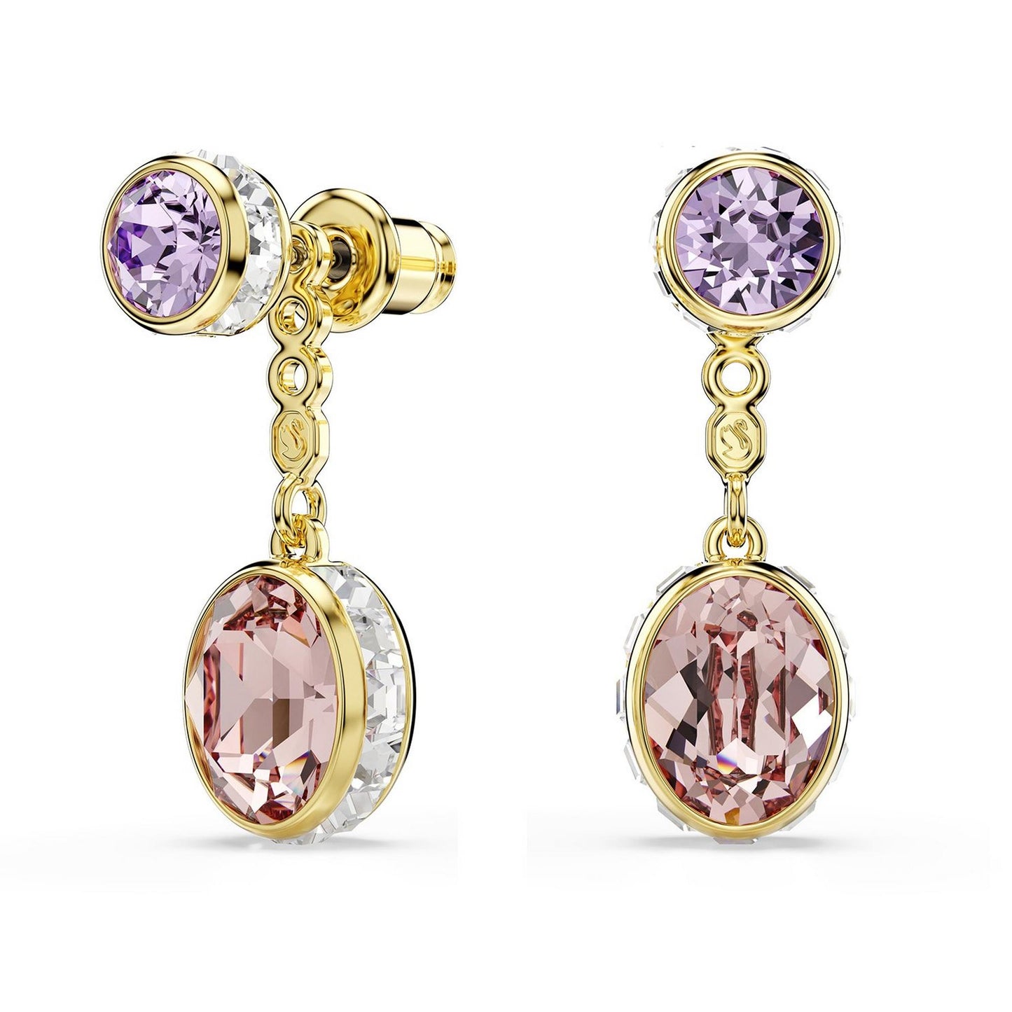 Chroma Yellow Gold Tone Crystal Drop Earrings