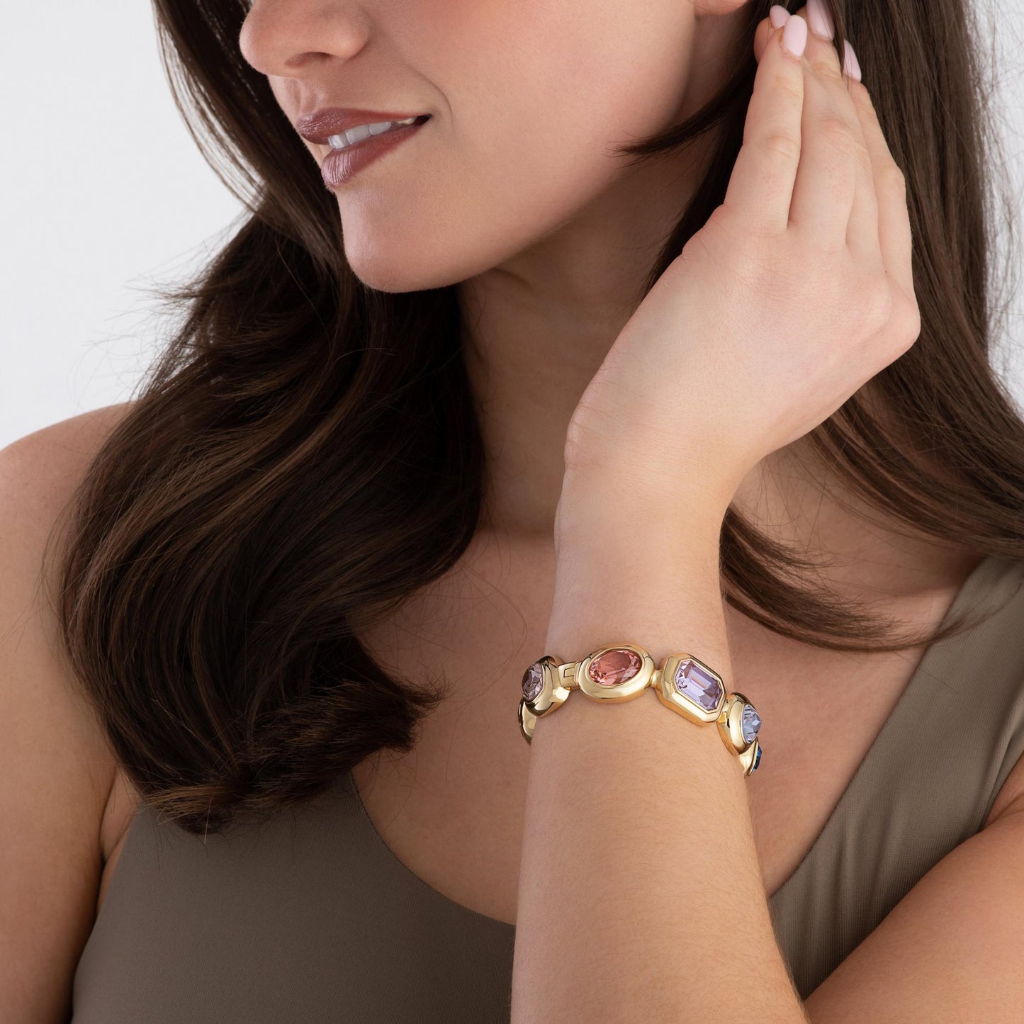 Gema Yellow Gold Tone Cuff Bangle
