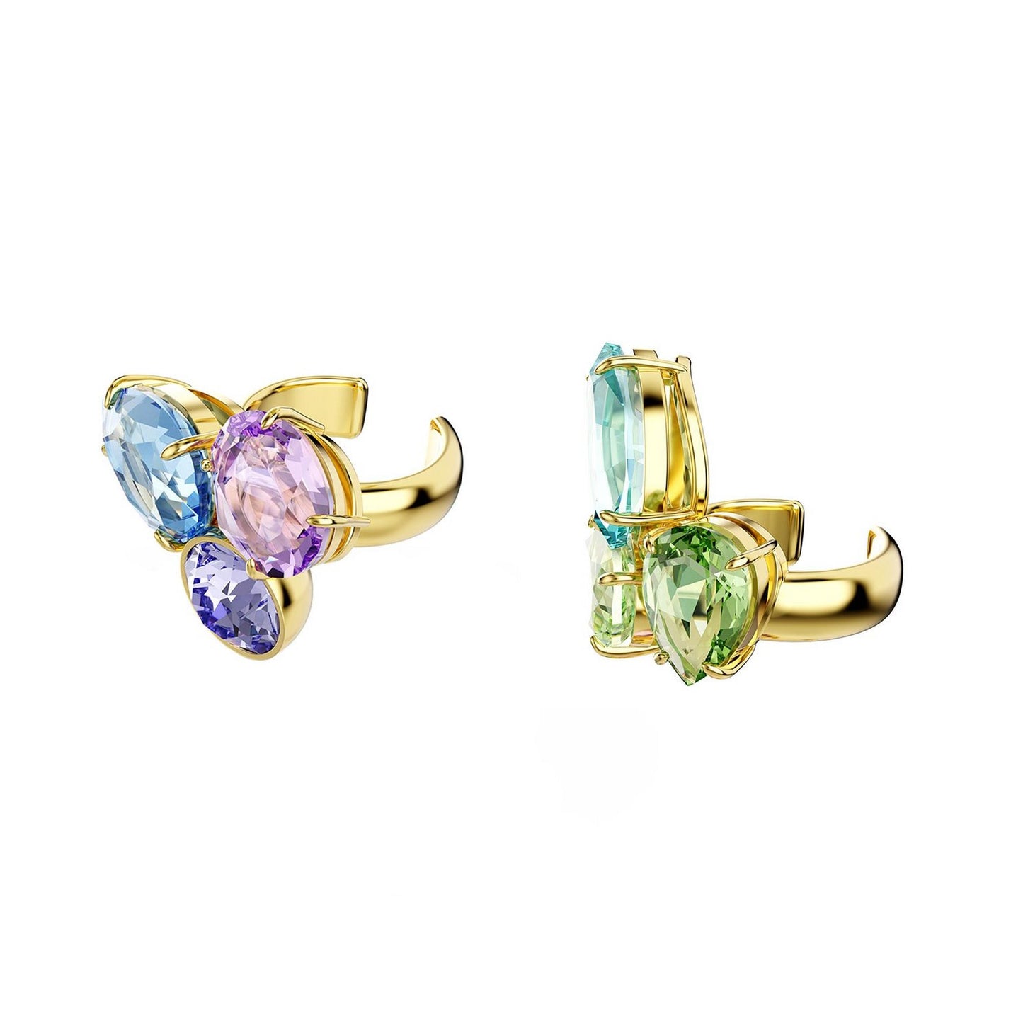 Gema Yellow Gold Tone Crystal Stud Earrings
