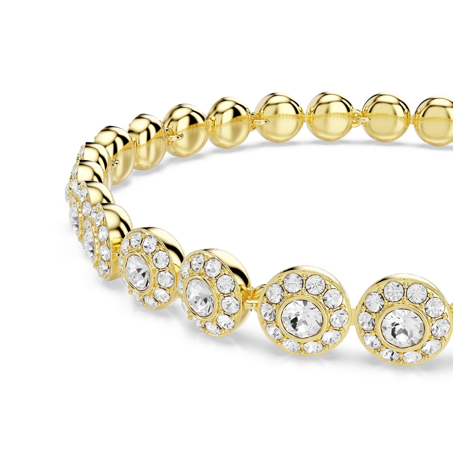 Una Yellow Gold Tone Crystal Halo Bracelet