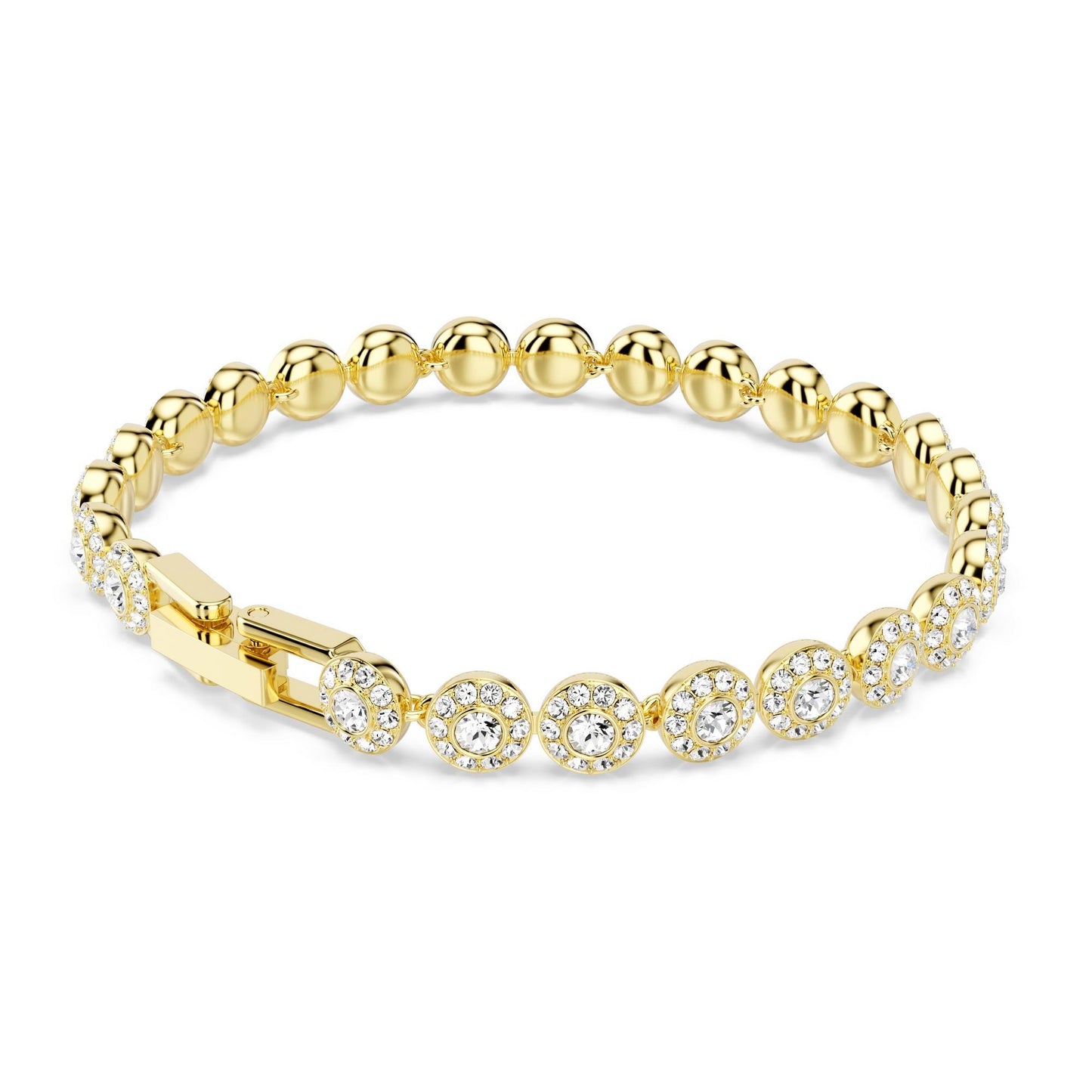 Una Yellow Gold Tone Crystal Halo Bracelet