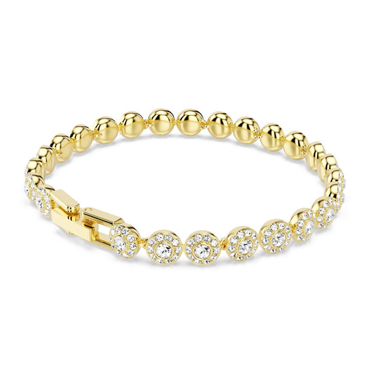 Una Yellow Gold Tone Crystal Halo Bracelet