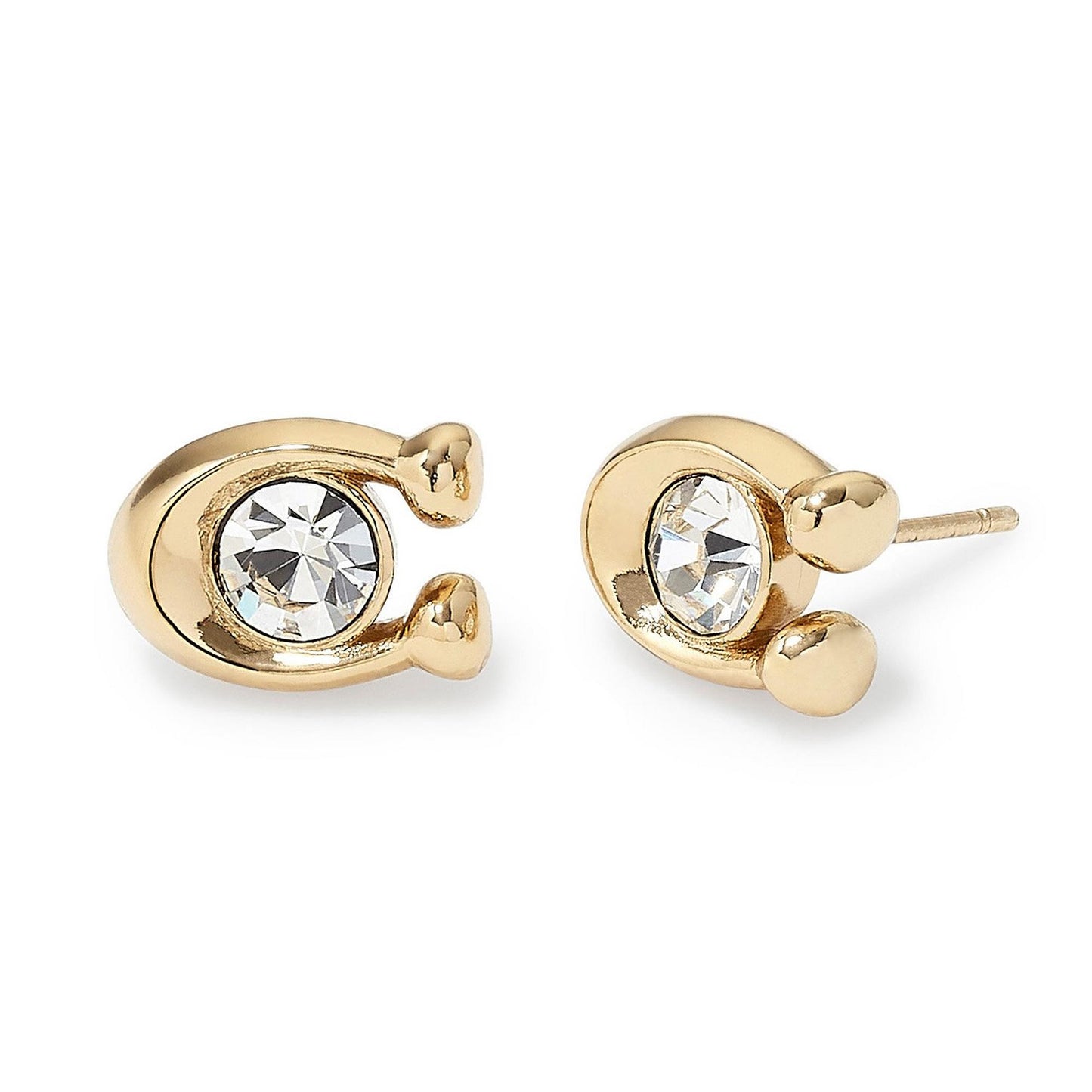 Gold Tone CZ Stud Earrings