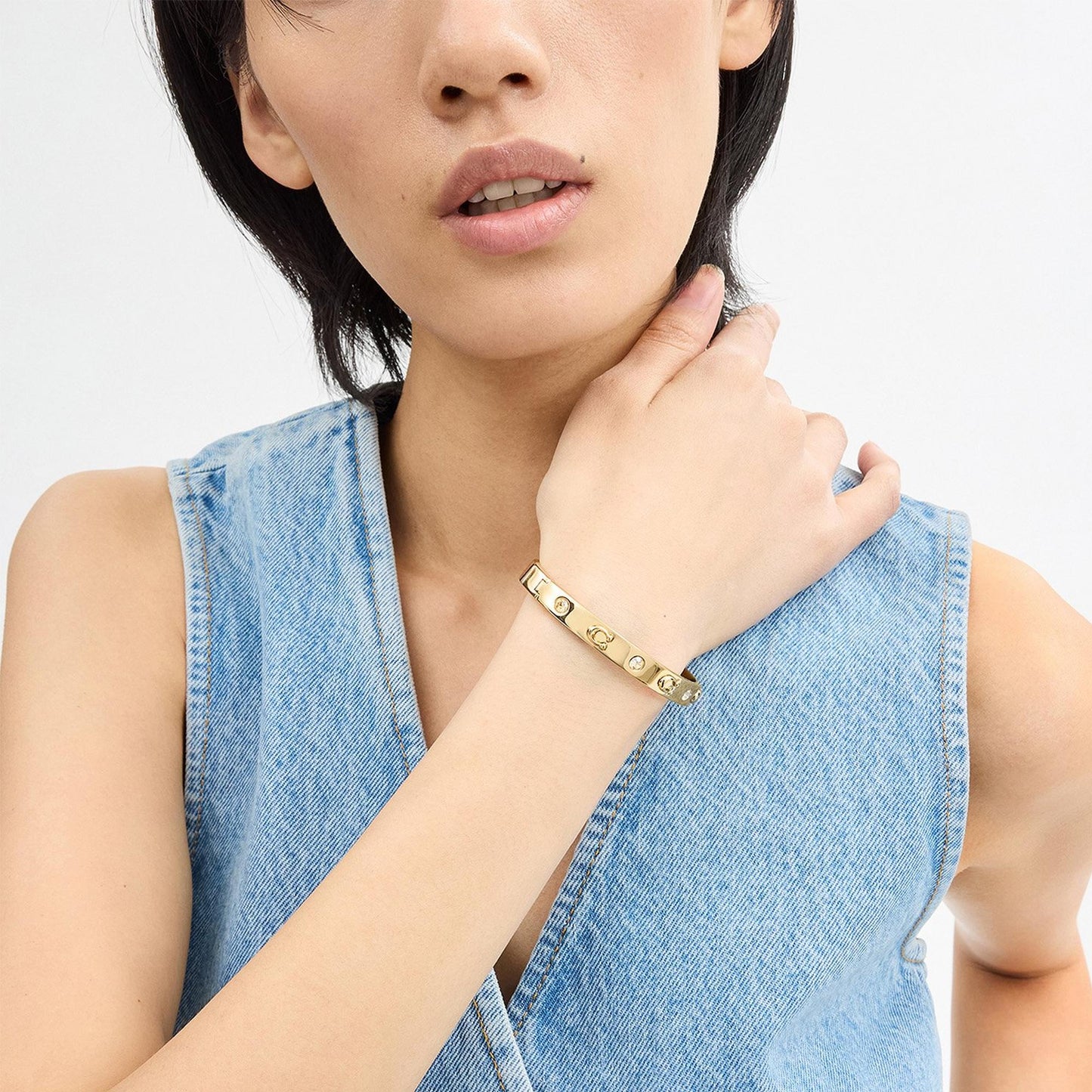 Gold Tone CZ Bangle