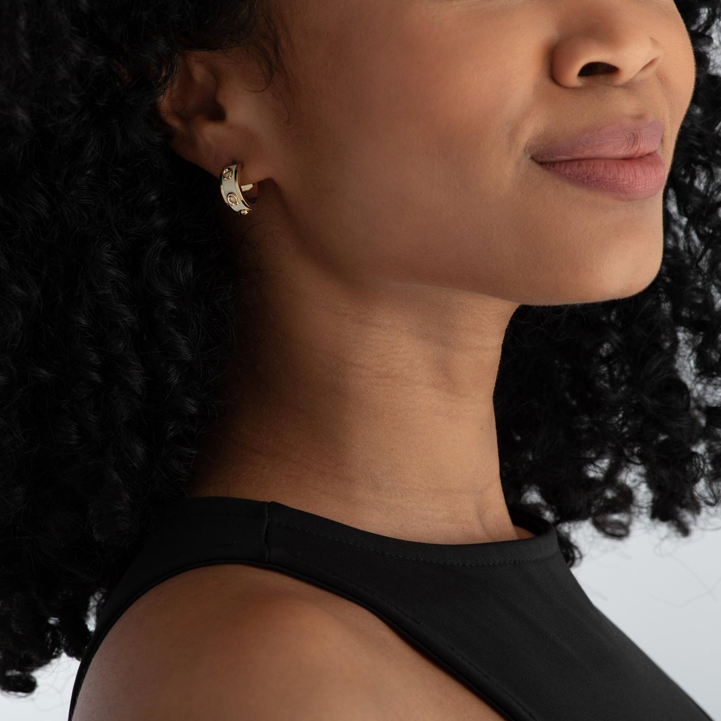 Enamel Signature C Yellow Gold Tone Hoop Earrings