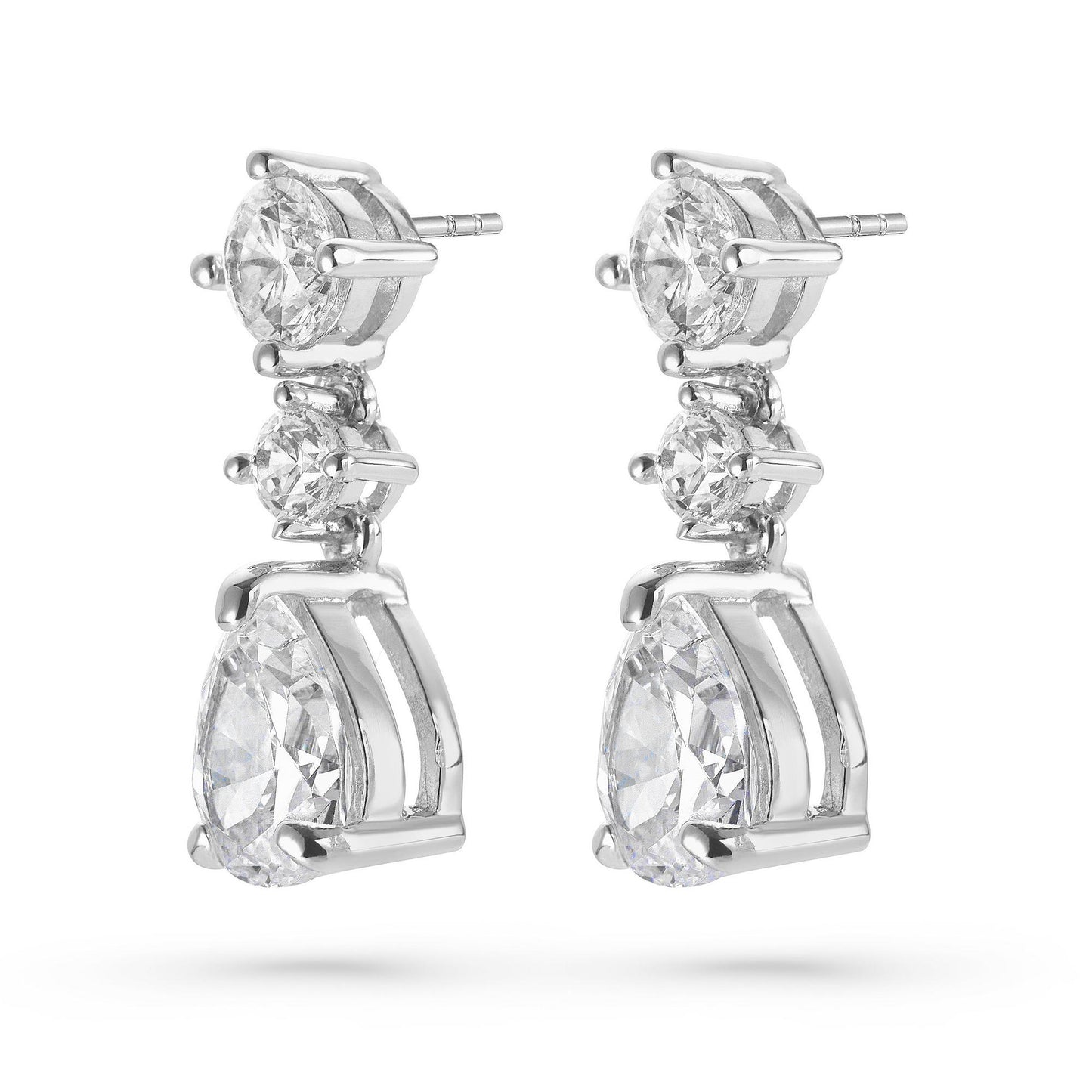 Silver CZ Drop Earrings