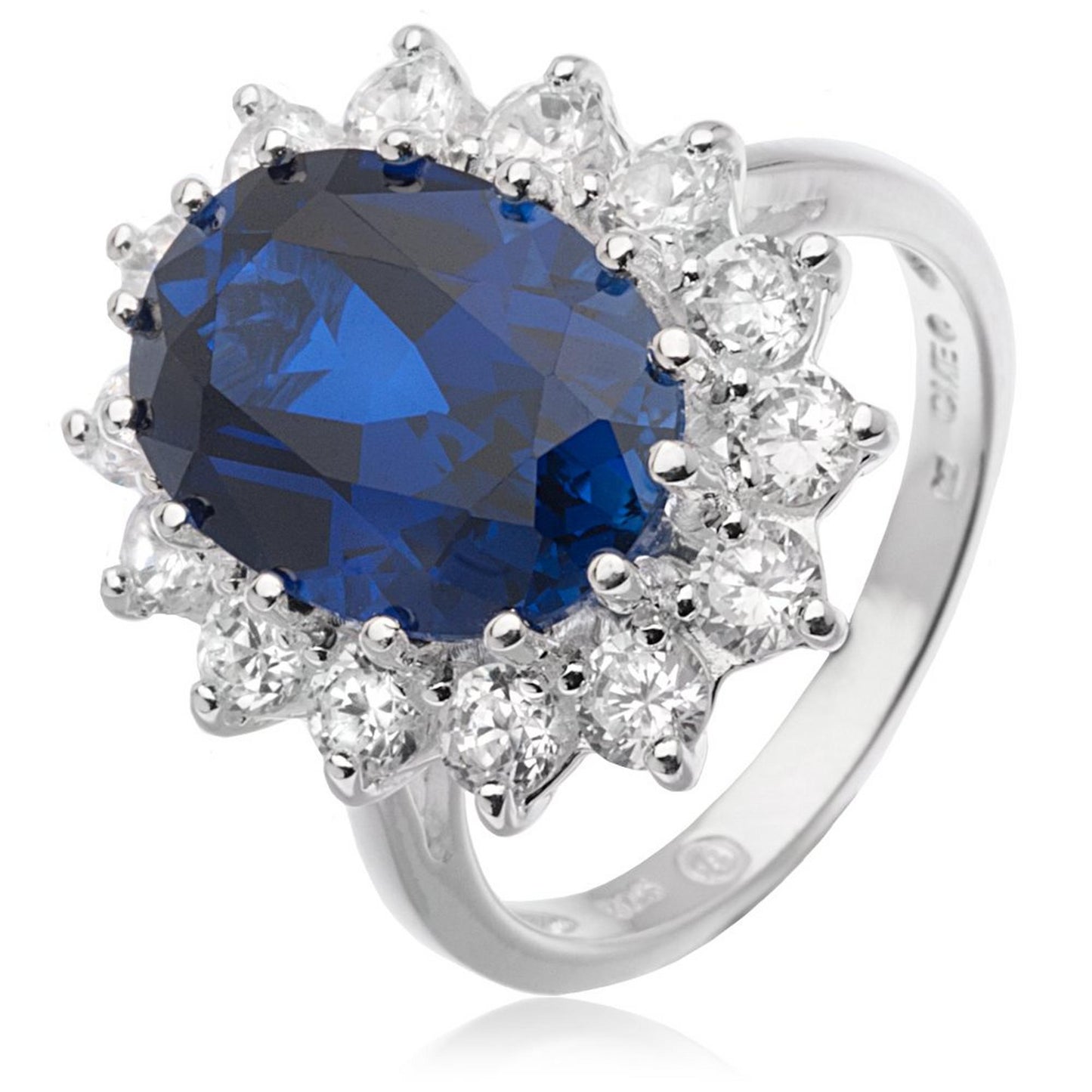 Silver CZ Cluster Ring