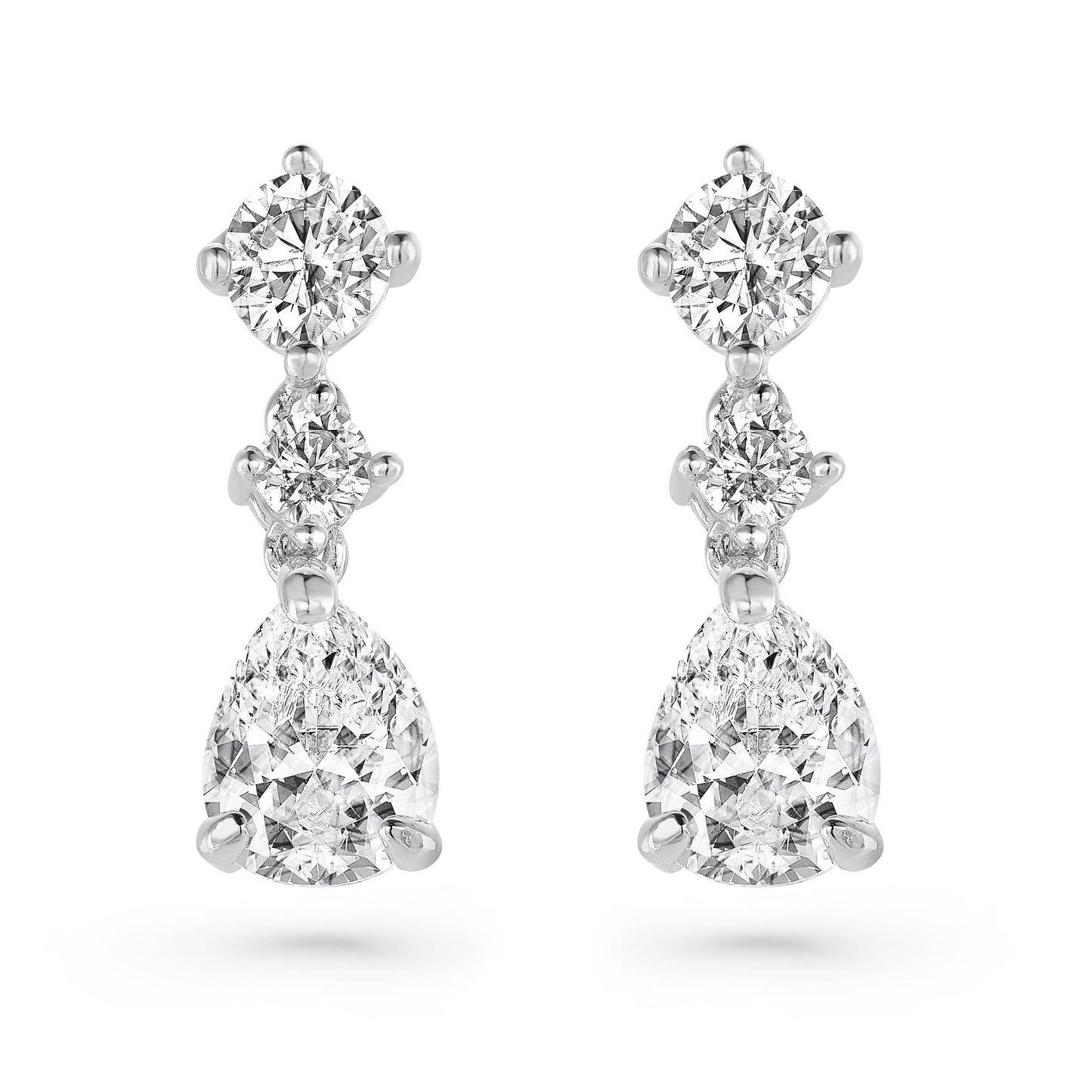 Silver CZ Drop Earrings