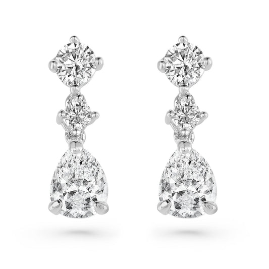 Silver CZ Drop Earrings