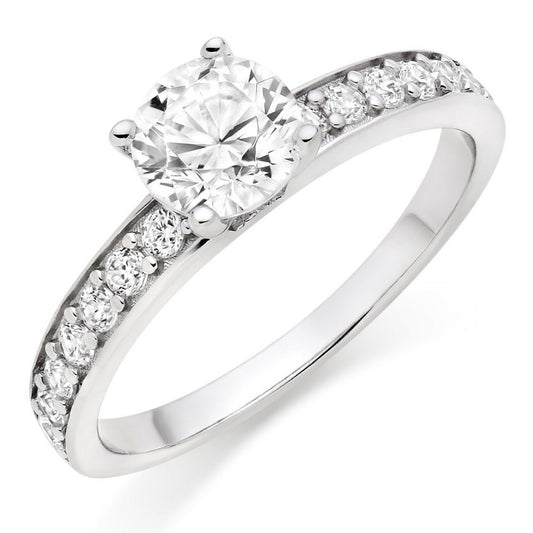 Silver CZ Solitaire Ring