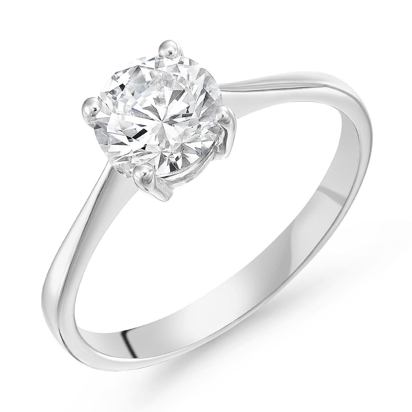 Silver CZ Solitaire Ring