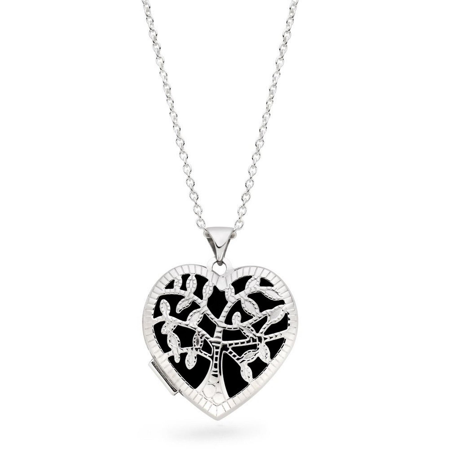 Silver Tree Heart Locket