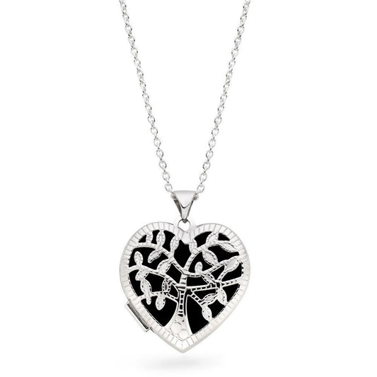 Silver Tree Heart Locket