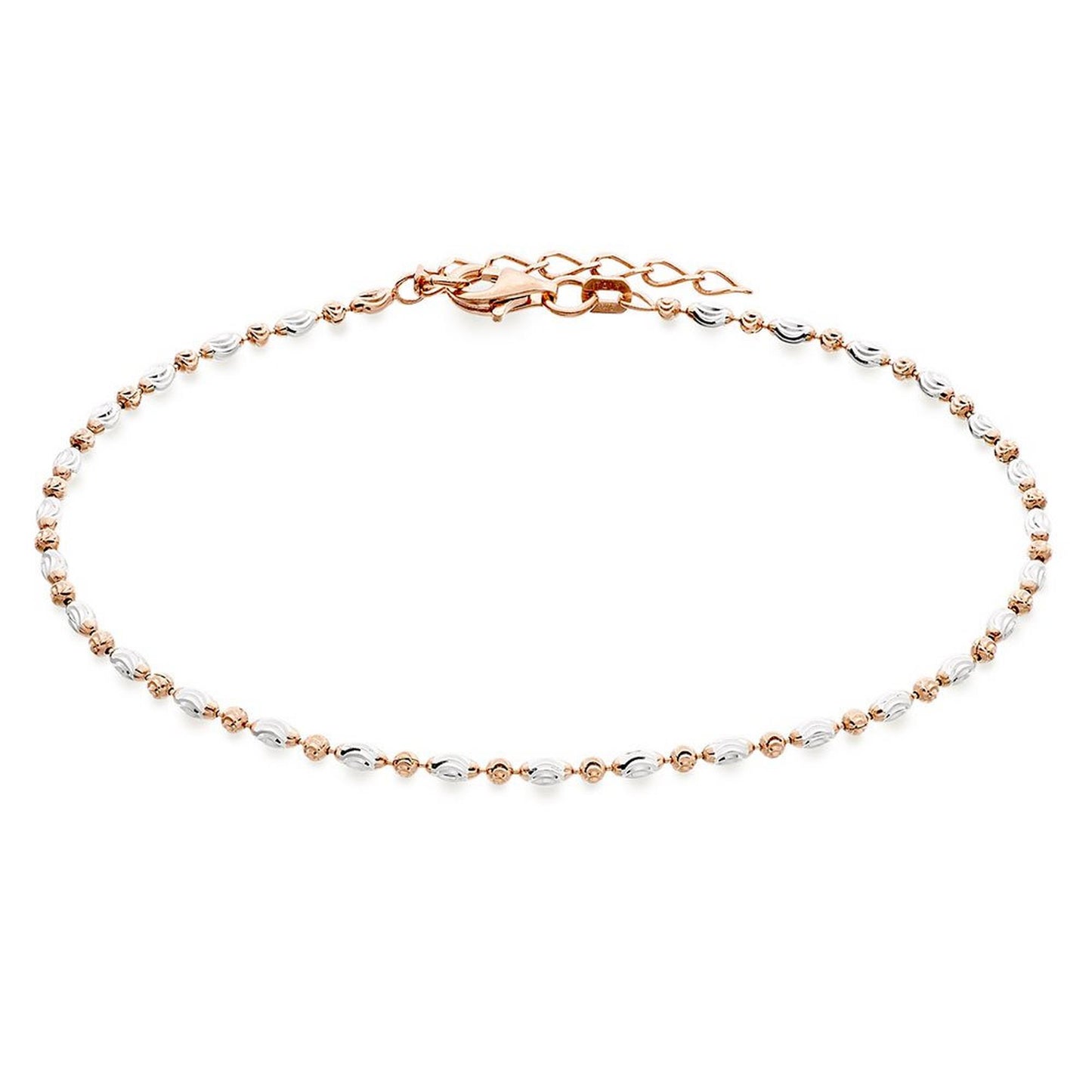 Silver & Rose Gold Plated Sparkle Anklet