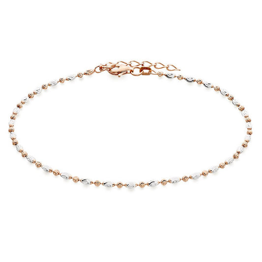 Silver & Rose Gold Plated Sparkle Anklet