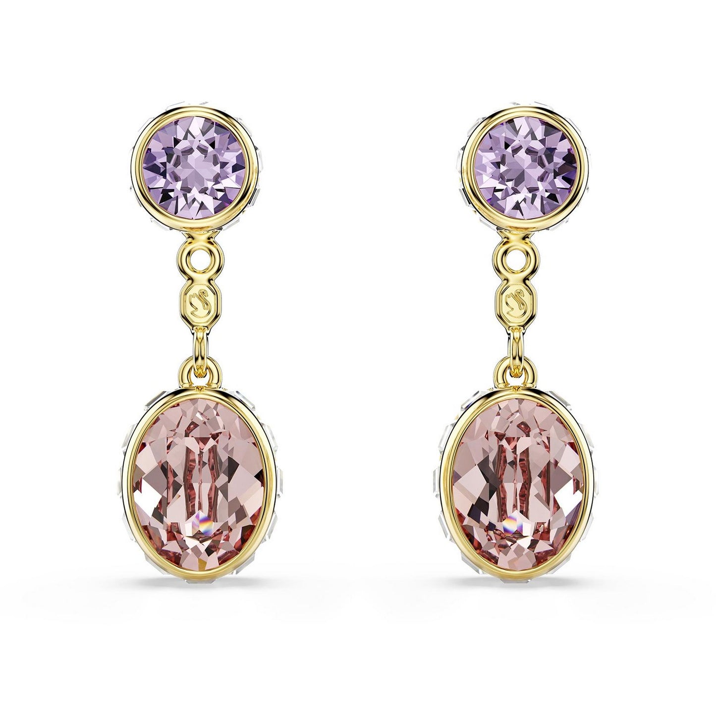 Chroma Yellow Gold Tone Crystal Drop Earrings