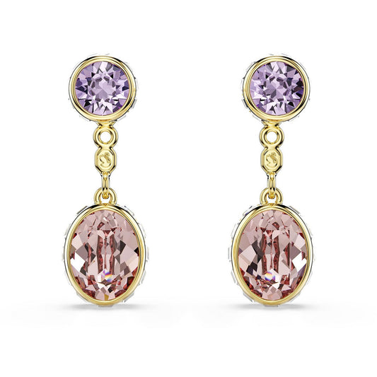 Chroma Yellow Gold Tone Crystal Drop Earrings