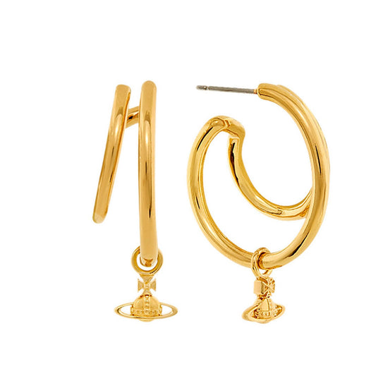 Yellow Gold Tone Hoop Earrings