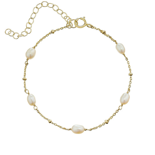 Gold Plated Pearl Bracelet